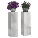 Plant Stand 2 pcs Silver 24 x 24 x 75 cm Stainless steel 865824