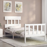 Bed Frame without Mattress White 90x200 cm Solid Wood Pine 3193322
