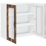 Wall Glass Cabinet LUCCA Smoked Oak 80 x 31 x 80 cm 885070