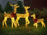 3-Piece Lighted Christmas Reindeer Family Set Outdoor Decorations, Weather Proof 2D Deer Family Set 50842289