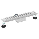 Shower Drain with Line Design Silver 60 cm Stainless Steel 304 42015956