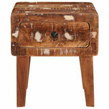 End Table with Drawer Brown 40 x 32 x 46 cm Solid Reclaim Wood 4104556