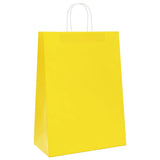Paper Bags 250 pcs with Handles Yellow 32x17x44 cm 4101790