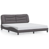 Bed Frame with LED without Mattress "Hvar" Grey 180x200 cm 3213951