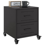 Bedside Cabinets 2 pcs Black 36x39x43.5 cm Steel 846627