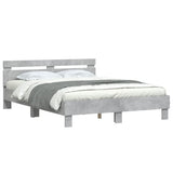 Bed Frame Concrete Grey Engineered Wood and Plywood King Size 3207542