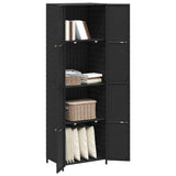 Garden Storage Cabinet Black 59x40x180 cm Poly Rattan 319872