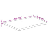 Table Top 90x60x2.5 cm Live Edge Solid Wood Mango 370765