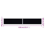 Retractable Side Awning Black 200x1200 cm 318078