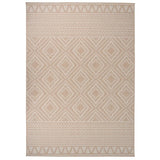 Outdoor Flatweave Rug 140x200 cm Brown Stripes 340866