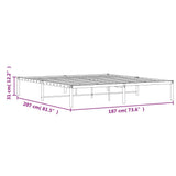 Metal Bed Frame without Mattress White 180x200cm 373677