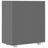 Sideboard High Gloss Grey 71x35x80 cm Engineered Wood 283717