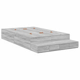 Storage Bed Frame Grey Sonoma 120 cm Engineered Wood 3335690