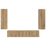 TV Cabinet Set Wall-mounted 4 pcs Artisan Oak Engineered Wood 3409041