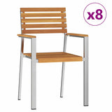 Garden Dining Set 9 pcs Solid Acacia Wood and Stainless Steel 3334780