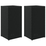 ZNTS Garden Planters 2 pcs Black 30x30x60 cm Poly Rattan 3210516