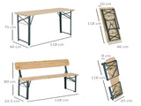 Portable Folding Camping Picnic Trestle Beer Table and 2 Bench Set Wooden Garden Furniture Patio T3398P317710