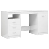 ZNTS Desk High Gloss White 140x50x76 cm Engineered Wood 3054786