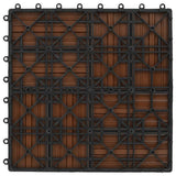 11 pcs Decking Tiles WPC 30x30 cm 1 sqm Brown 45029