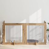 Dog Gate with Stands 4 pcs Artisan Oak 100 x 100 cm 892036