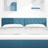 Headboard with Headboard Dark Blue 144 cm Faux Leather 42007091