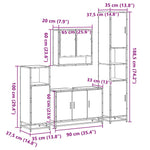 ZNTS 4 Piece Bathroom Furniture Set Brown Oak Engineered Wood 3301224