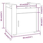 ZNTS Desk Trolley High Gloss White 60x45x60 cm Engineered Wood 816610