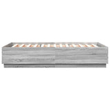 Bed Frame with LED without Mattress Grey Sonoma 140x200 cm 3209616