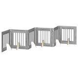 Foldable Dog Gate with Stands 6 pcs Grey Sonoma 362 cm 892160