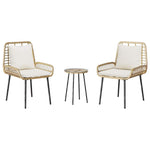 Garden Dining Set 3 pcs Brown and Black and Cream 42010359