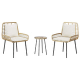 Garden Dining Set 3 pcs Brown and Black and Cream 42010359