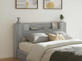 Storage Headboard with LED Grey Sonoma Engineered Wood 3418670