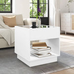 ZNTS Coffee Table with Infinity LED White 50x50x50 cm 847651