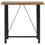 ZNTS Bar Table 110x55x107 cm Solid Wood Reclaimed and Iron 356373