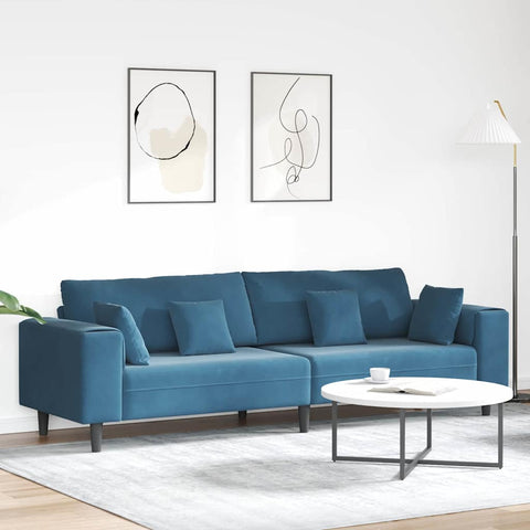 Velvet Sofa with Cushion Blue 208 cm Velvet 3335152