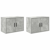 ZNTS Garage Wall Cabinets 2 pcs Concrete Grey Engineered Wood 860650