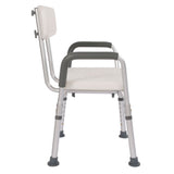 Medical Bathroom Safety Shower Tub Aluminium Alloy Bath Chair Bench with Back & Handle White 28373479