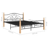 Bed Frame with Headboard without Mattress Black 140x200 cm Metal 324942