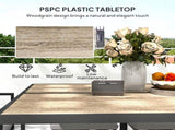 Nine-Piece Steel Frame Garden Dining Set - Grey T3398P315965
