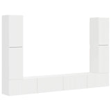 TV Cabinet Set 8 pcs White Engineered Wood 3409132