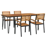 Garden Dining Set Natural Wood and Black 3155418