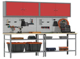 Work Bench Set 8 pcs Red and Grey Powder-Coated Steel 3321501