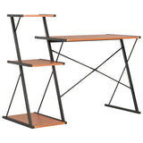 Desk with Shelf Black and Brown 116x50x93 cm 20290
