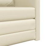 Floor Sofa Bed with Cushion Cream 74 x 77 x 81 cm Faux leather 4106631