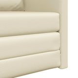 Floor Sofa Bed with Cushion Cream 74 x 77 x 81 cm Faux leather 4106631