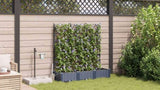 Garden Planter 3 pcs Grey 120 x 40 x 126 cm PP 42002875