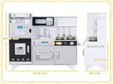 Kids Play Kitchen with Sound, Ice/Coffee Maker, Utensils, Microwave, Stainless Steel Utensils, for T3398P422356