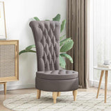 Slipper Chair Taupe 56.5 x 70 x 110 cm Fabric 42020683