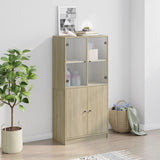 Highboard with Doors Sonoma Oak 68x37x142 cm Engineered Wood 3295866