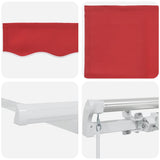 Awning Retractable Manual Red 4.5 x 3.5 m Polyester and metal 3331169